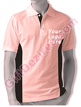 Designer Pink and Black Color Printed Logo T Shirts